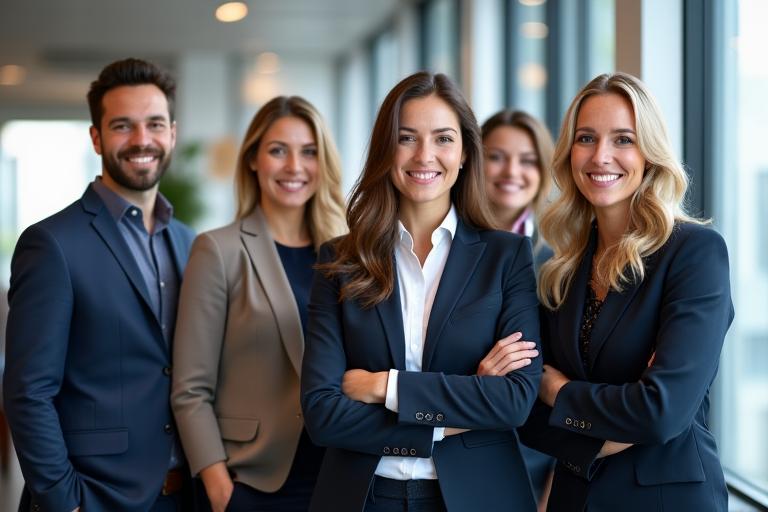Professionelles Business-Porträt eines Teams in einem modernen Büro